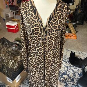 Michael Kors Leopard Print Size Medium Corset Neck Fitted Dress